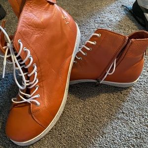 Super soft leather high tops